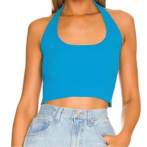 QUINN RIBBED HALTER TOP
ALL THE WAYS
Color: Blue